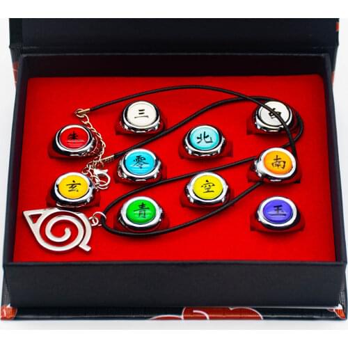 Razengan Naruto Uchiha Obito Akatsuki Uchiha Itachi Ring Necklace Suit Anime Figures Accessories Cosplay Supplies Toys