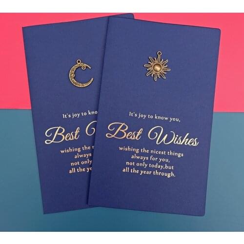 10Pcs Blue Greeting Card Postcard Birthday Letter Envelope New Year Gift Card Set Message Card