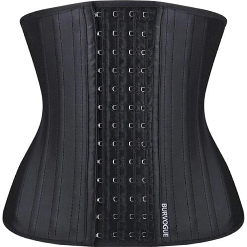 25 Steel Boned Latex Corset Burvogue Women Waist Control Corset and Bustier Underbust Waist Trainer Corset Slimming Shaper