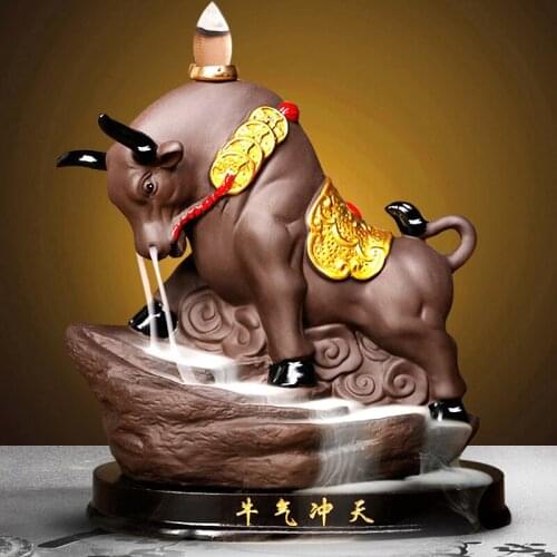 Cattle Backflow Incense Burner Aromatherapy Fountain Incense Burner Stick Holder Waterfall Quemador De Incienso Burner Incense