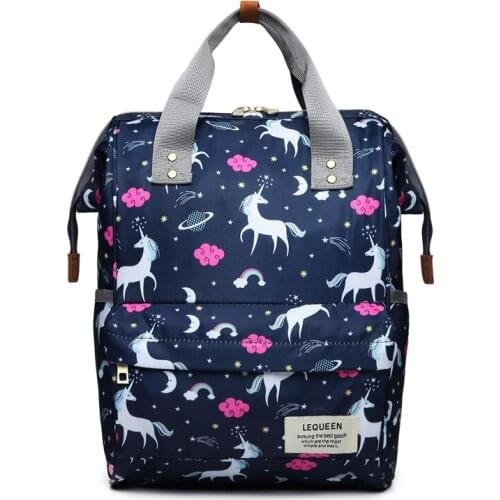 Lequeen Mommy Backpacks Nappies Bags Unicorn Diaper Bags Maternity Backpack Small convenient Waterproof Travel Bag LPB04