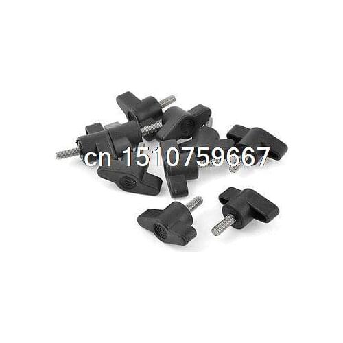 M5 5mm Dia 15mm Length Thread Slot Head Machine Adjustable Knob Handle 10Pcs