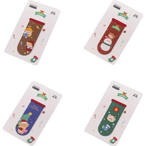 Cartoon Magnetic Bookmark Cute Christmas Bookmark Magnetic Page Clip Book Decors X3UF