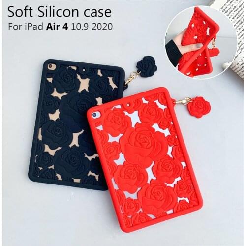 Fashion rose Tablet Case For iPad Air 4 2020 4th Generation Silicon Stand Tablet Cover for ipad Air 4 case A2072/A2316/A2324