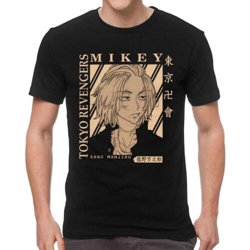 Retro Tokyo Revengers T-shirt Men Novelty T Shirt Short Sleeve Sano Manjiro Mikey Tshirt Cotton Tee Top Clothes