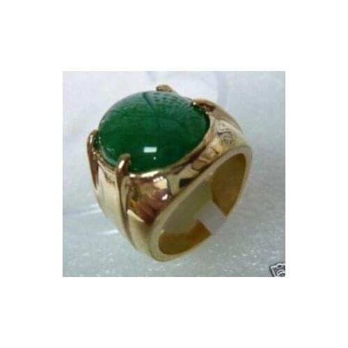 Mens jewelry REAL green jade ring Size:8-11 shipping free