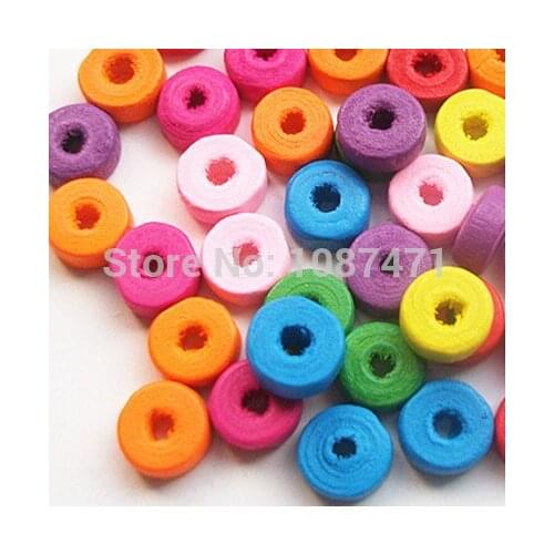 Set 1000pcs 3x8mm mixed color rainbow circle wood beads with a hole for jewelry fitting diy accessories charm pendant bracelet