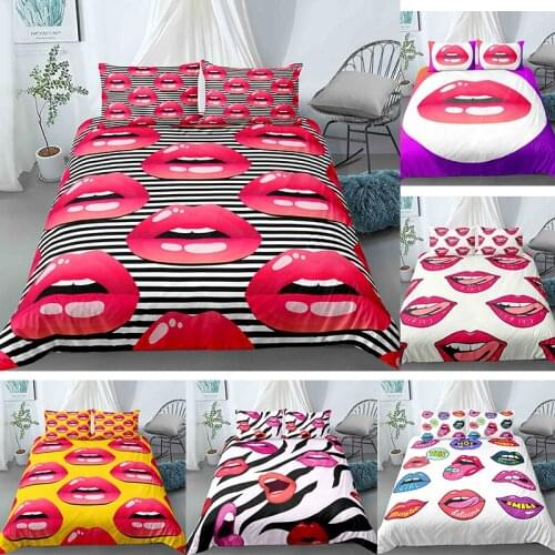 Lip Bed Cover Set Duvet King Size Comforter Bedding Sets