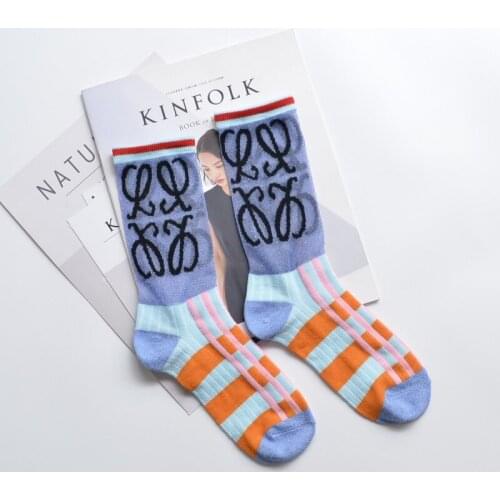 Hollow Out Shiny Glitter Socks Girls Summer Thin Breathable Cotton Socks Women Fashion Graffiti Striped Tube Sock High Quality