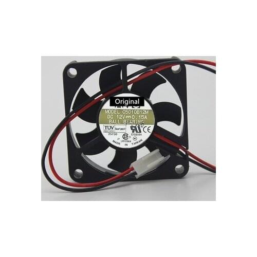 Original 100% working C5010B12M 3 wires 5cm 50mm cooling fan DC 12V 0.15A server inverter cooler