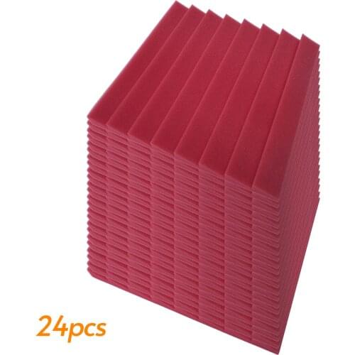 24/12pcs 12*12*1in Studio Acoustic Foams Panels Sound Insulation Soundproof Sound Absorbing Foam Wall Deadening Flame-retardant