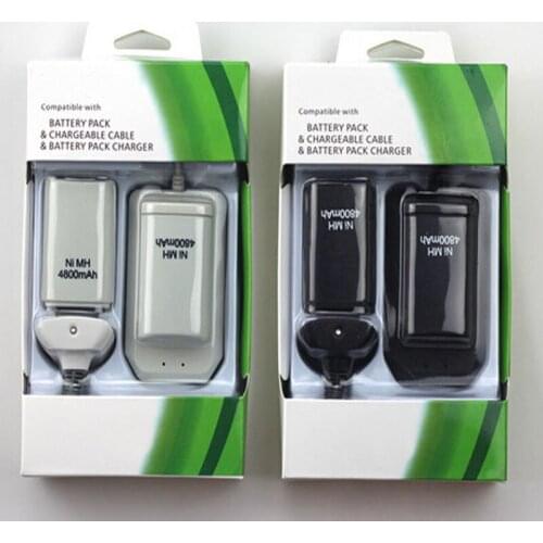 4800mah Rechargeable Battery Pack x2+Dock Station Charger+USB Charging Power Cable Cord For Xbox 360 Wireless Controller Gamepad