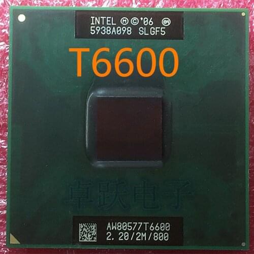 Intel Core2 Duo Processor T6600 CPU 2M, 2.20GHz, 800MHz Socket 478 Free shipping