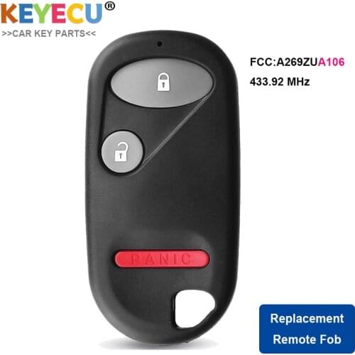 KEYECU Keyless Entry Remote Control Car Key for Honda Civic 1998 1999 2000, Accord 1994 1995 1996 1997 Fob 3 Button - A269ZUA106