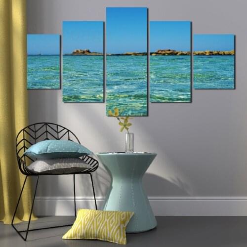 Sea Blue High Luxury Canvas Painting Nordic Style Poster Home Decoration Background Wallpaper Decorative Painting