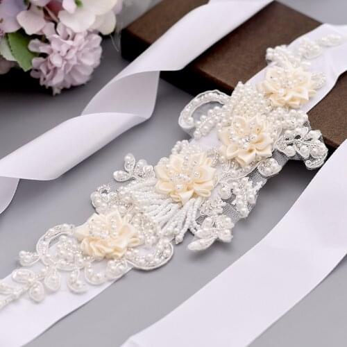 S346 Hot Sale Pearls Tassel Sash Wedding Bridal Dress Belts Bridesmaid Dresses Accessories Women Prom Evening Dresses Belt Gift