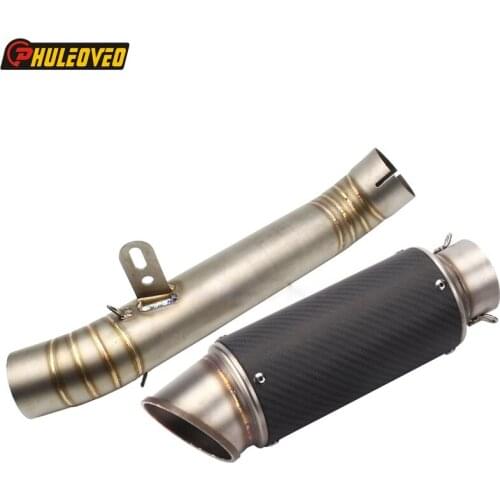 Carbon Fiber Motorbike Exhaust Muffler Full System for Aprilia RSV4 Motorcycle Muffler Exhaust Escape Mid Pipe Sticker Available