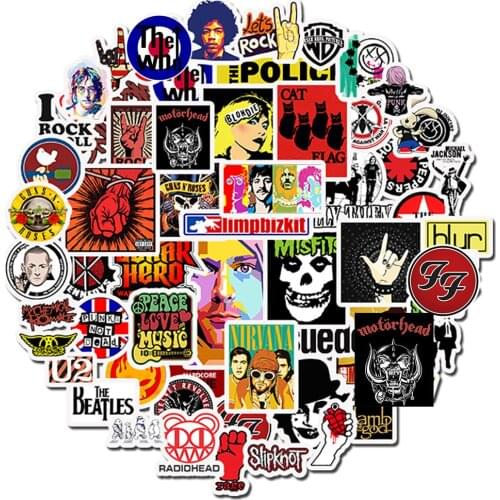 10/30/50PCS Rock Band Music Punk Graffiti Stickers Guitar Skateboard Laptop Luggage Motorcycle DIY Decal Stickers Classic Toy