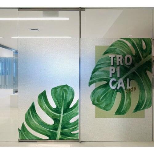 Tropical Pattern Static Cing Glass Film Custom Size Privacy Protection Vinyl Home Decoration Removable Window Sticker GS022