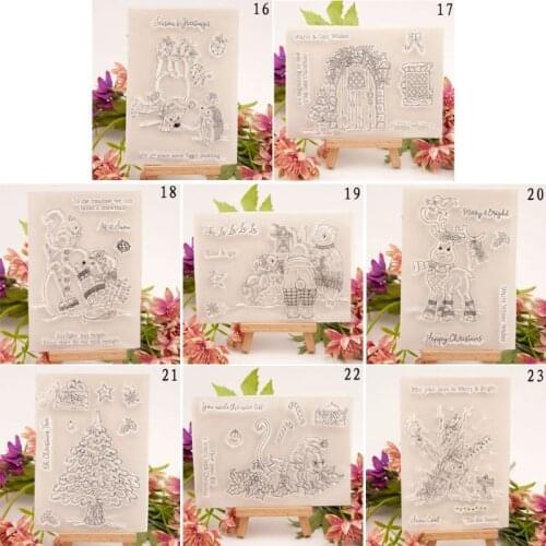 Merry Christmas Cartoon Seal Stamp with Cutting Dies Stencil Set DIY Scrapbooking Embossing Photo Album Decorative Paper Card