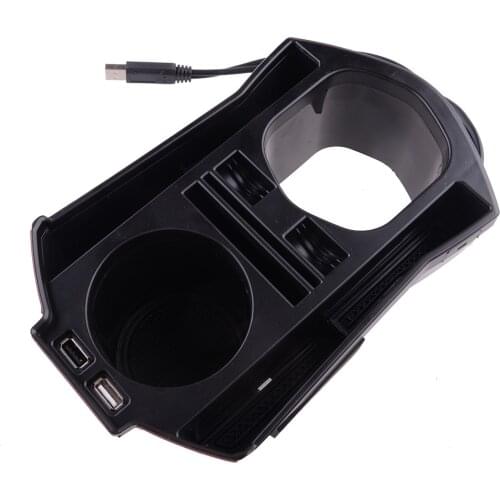 Interior Console Storage Box Trim with USB Fit for Honda Civic Sedan 2016 2017 2018 2019 2020 Black