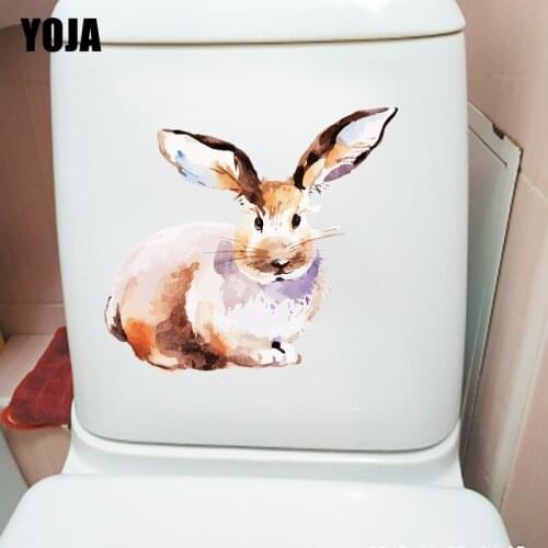 YOJA 22.2×20CM Cartoon Hand Drawn Rabbit Home Wall Stickers Creative WC Toilet Decor Accessories T1-2684