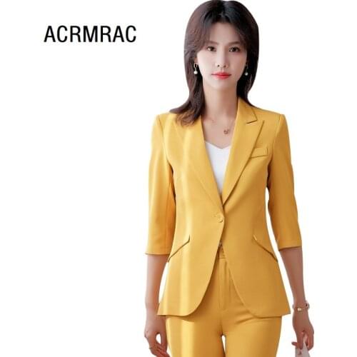 Women suits summer Half sleeve blazers pants Office Lady Formal Work clothes women pants suits woman set suits 876