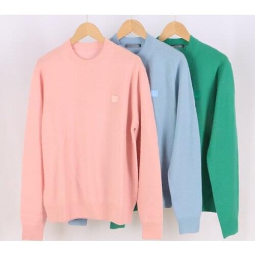 Women Sweater Autumn New 2021 Round Neck Long Sleeve Pure Color Wool Knit Sweater