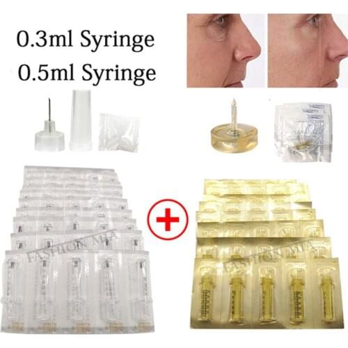 0.3ml&0.5ml Syringe Disposable Sterile Syringe Ampoule Head With Needle For Hyaluron Pen High Pressure Wrinkle Removal Lip lift