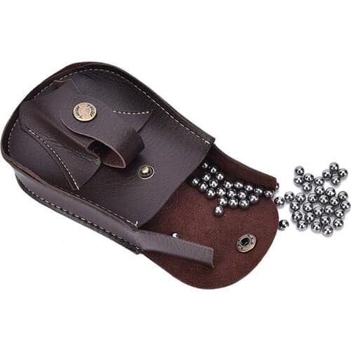 1 Pcs 11*13.5*3 cm Leather Case Waist Bag Pouch for Catapult Slingshot Steel Balls Ammo Games