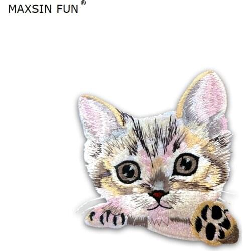 Mxsin Diy patches iron embroidered cat patch applique iron on patches sewing accessories badge stickers on clothes bag