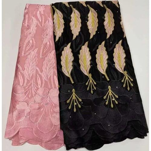 2.5+2.5yards African Dry Lace Fabric High Quality 100%Cotton Lace French Lace Fabric With Stones Swiss Voile Lace In Switzerland