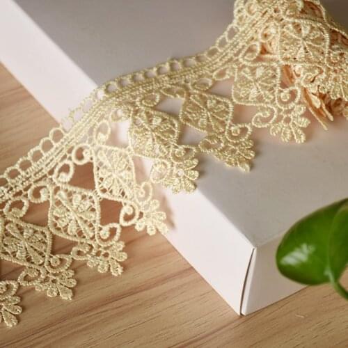 3 meters 10 cm 7.5 cm Lace Trims Webbing Applique for Costumes Trimmings Ribbon Polyester Beige Home Textiles Sewing Lace Fabric