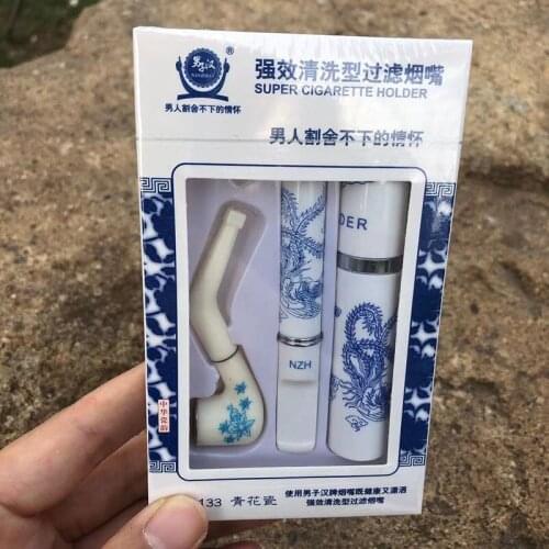 3pcs/set white New Mini Portable Plastic Mouthpiece Reduce Tar Smoking Pipe Tool Tobacco Pipe +Tobacco Cigarette Filter