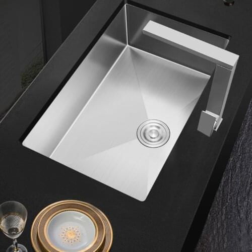 304 Stainless Steel Kitchen Sink Thickened 3mm Sink Single-slot Brushded Silver Manual Sink 45cm*40cm,50cm *40cm