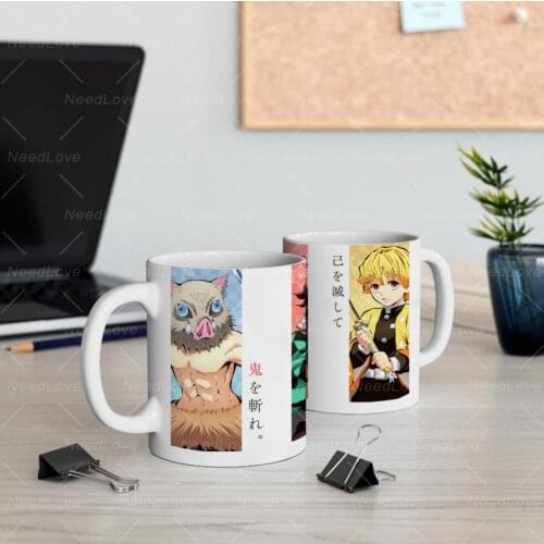 Anime Demon Slayer Kimetsu No Yaiba Kamado Tanjirou Agatsuma Zenitsu Nezuko Warrior Milk Tea Coffee Cup Mugs Drinkware Gifts