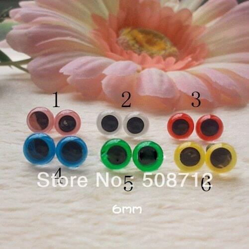Fress ship!!! 200pairs/lot 6mm mixed color can choose toy eyes animal bear sock creature monkey making crafts