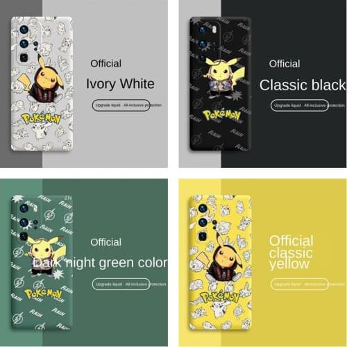Pokemon Pikachu Phone Case Is Suitable for Huawei P40/p40pro/p30 Cool Protective Cover Liquid Silicone Fine Hole Anti-fall