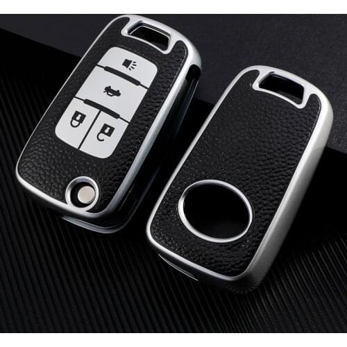 TPU Leather Car Key Case Remote Control Fob Protector Cover For Chevrolet Camaro Cruze Equinox Malibu Orlando Chevy Impala
