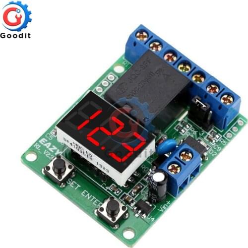 DC 12V 24V Voltage Control Relay Module Digital Relay Switch Control Board Module LED Voltmeter Charging Discharge Monitor