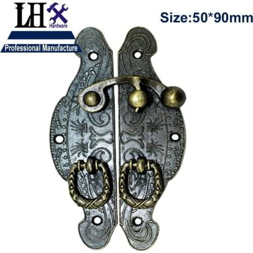 CYP160 2pcs/lot Antique Zinc Alloy Circular Hasp Lock Jewelry Gift Box Wood Case Furniture Hardware Decorative Protector