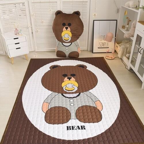 Nordic INS Childrens Cotton Cartoon Game Mat Carpet Baby And Kids Climbing Rugs And Mattresses Cotton Tatami Quilted Carpets