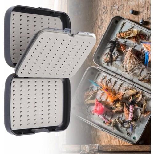 Fishing Bait Box PE Double-Layer Sponge Cushion Outdoor Fishing Gear Bait Fly Hook Case Lure Storage Box Fishing Tools