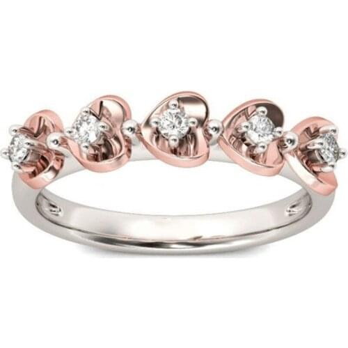 Hainon Fashion Romantic Clear Zircon Cute Heart Ring Jewelry Silver Color Fashion Love Heart Rings For Women Wedding Jewelry