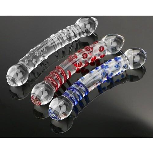 Crystal Glass Anal Plug Artificial Fake Penis Dildo Butt Plug Adult Masturbator Sex Toys for Men Women