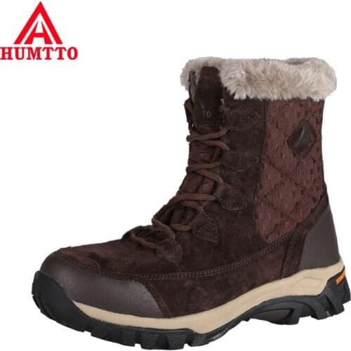 HUMTTO Hiking Shoes Outdoor Sneakers for Women Leather Mountain Trekking Snow Boots Sport Climbing Walking Safety Woman Boots