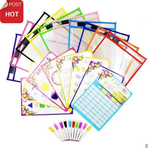 Puzzle Toys Can Be Reused with PVC Transparent Dry Brush Bag PET Writing Dry Wipe Bag Drawing Toy for Children Adult