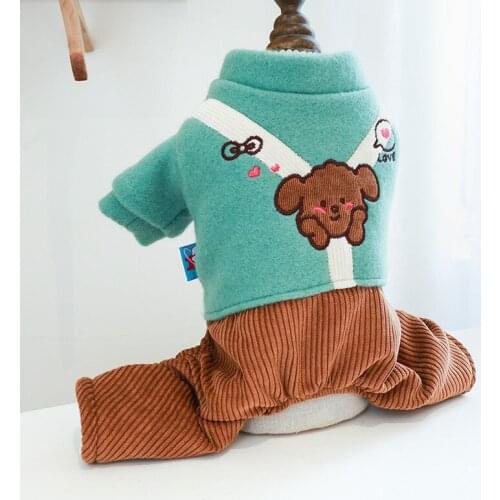 Dog Cat Warm Jumpsuit Hoodie Cartoon Love Design Pet Puppy Coat Winter Clothes Apparel 5 Sizes 2 Colours Princess Pet Outfit