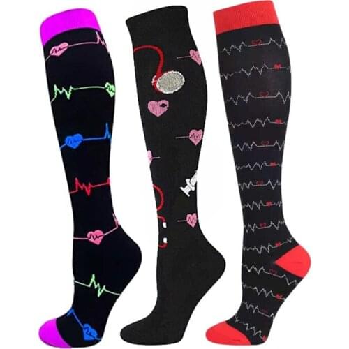 Compression Socks Running Sports Socks Men Women Best Graduated Health Knee Stockings For Medical Edema Diabetes Varicose Veins