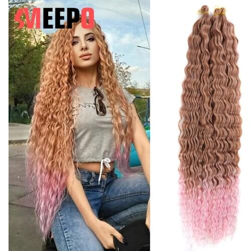 Meepo 30Inch Freetress Deep Twist Crochet Hair Natural Synthetic Organic Fiber Ombre Crochet Hair Extensions For Women Deep Wave